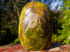 Polished Large Green Opal Standing Display Piece x 1 From Betroka, Madagascar