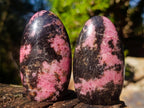 Polished Rhodonite Standing Display Pieces x 6 From Ambindavato, Madagascar