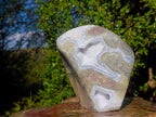 Polished XL Blue Lace Agate Standing Display Piece x 1 From Nsanje, Malawi - Toprock Gemstones and Minerals 