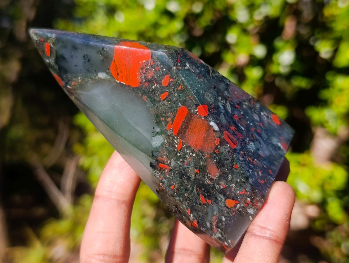 Polished Bloodstone Display Crystals x 4 From Swaziland