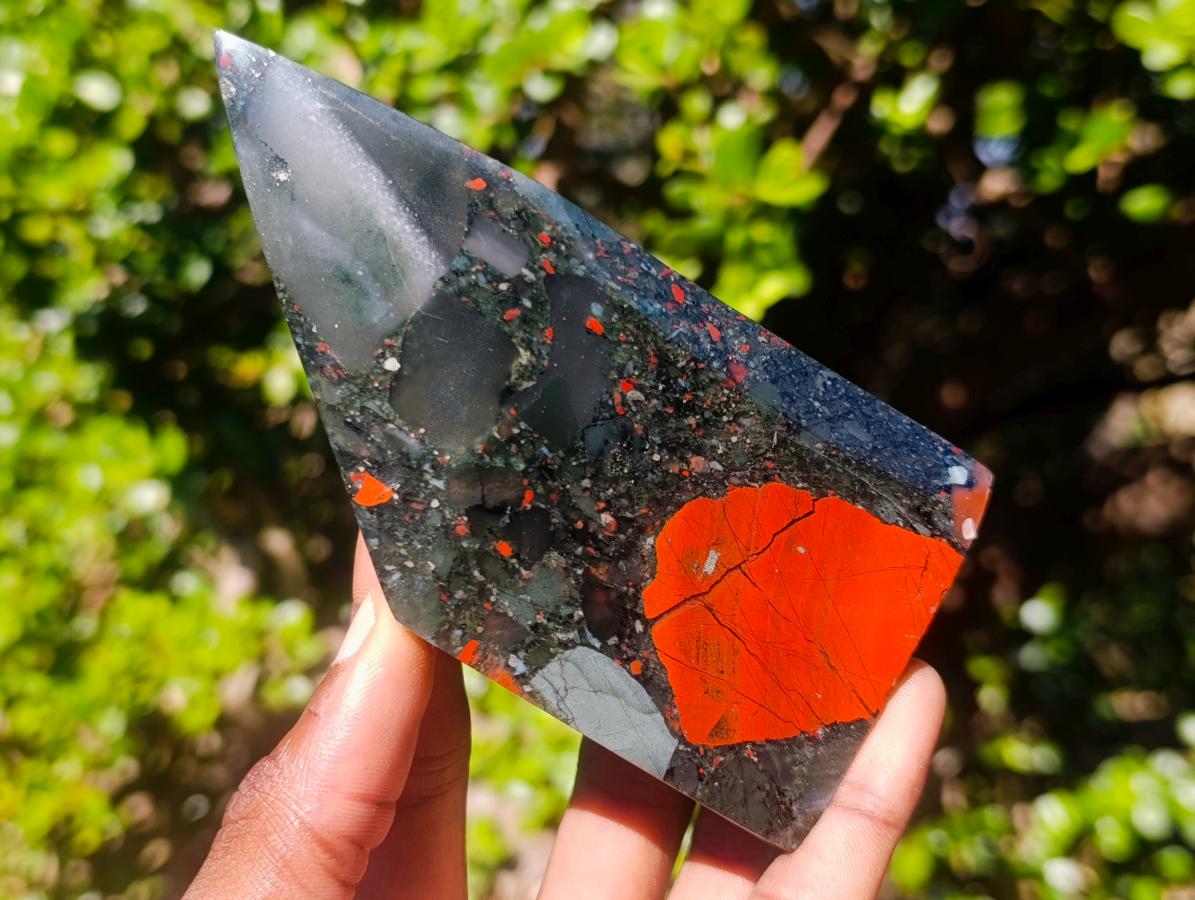 Polished Bloodstone Display Crystals x 4 From Swaziland