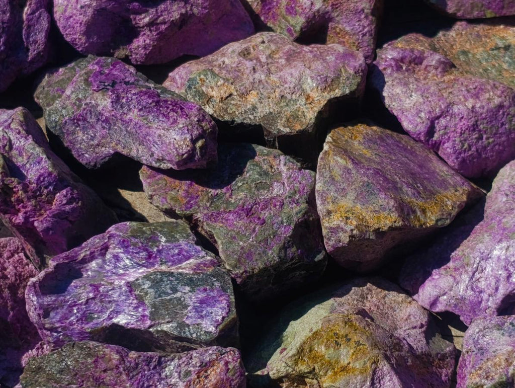 Natural Cobbed Stichtite Specimens x 35 From Barberton, South Africa