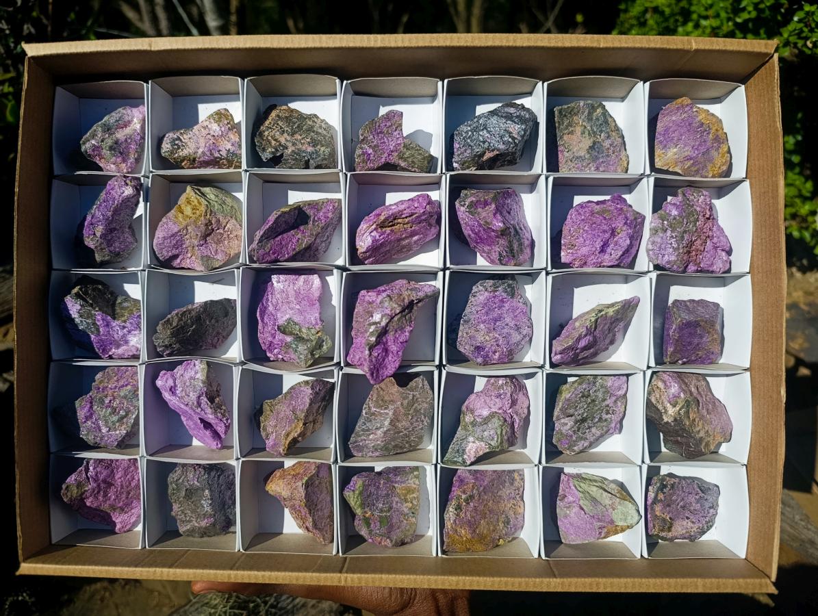 Natural Cobbed Stichtite Specimens x 35 From Barberton, South Africa