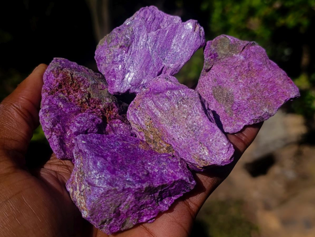 Natural Cobbed Stichtite Specimens x 35 From Barberton, South Africa