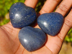 Polished Small Lazulite Gemstone Hearts x 70 From Madagascar
