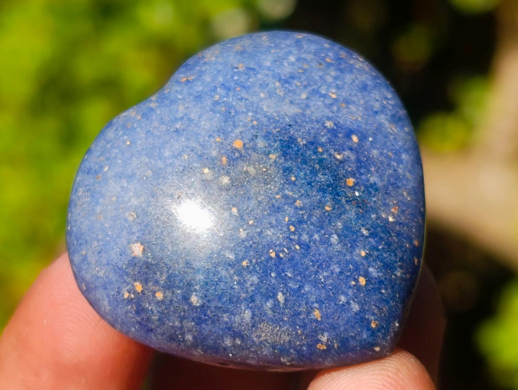 Polished Small Lazulite Gemstone Hearts x 70 From Madagascar