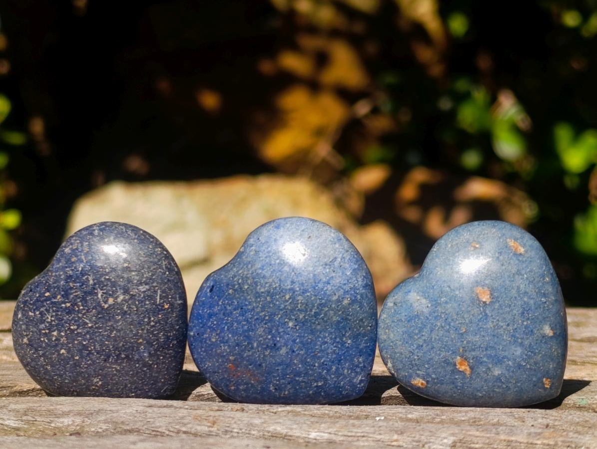 Polished Small Lazulite Gemstone Hearts x 70 From Madagascar