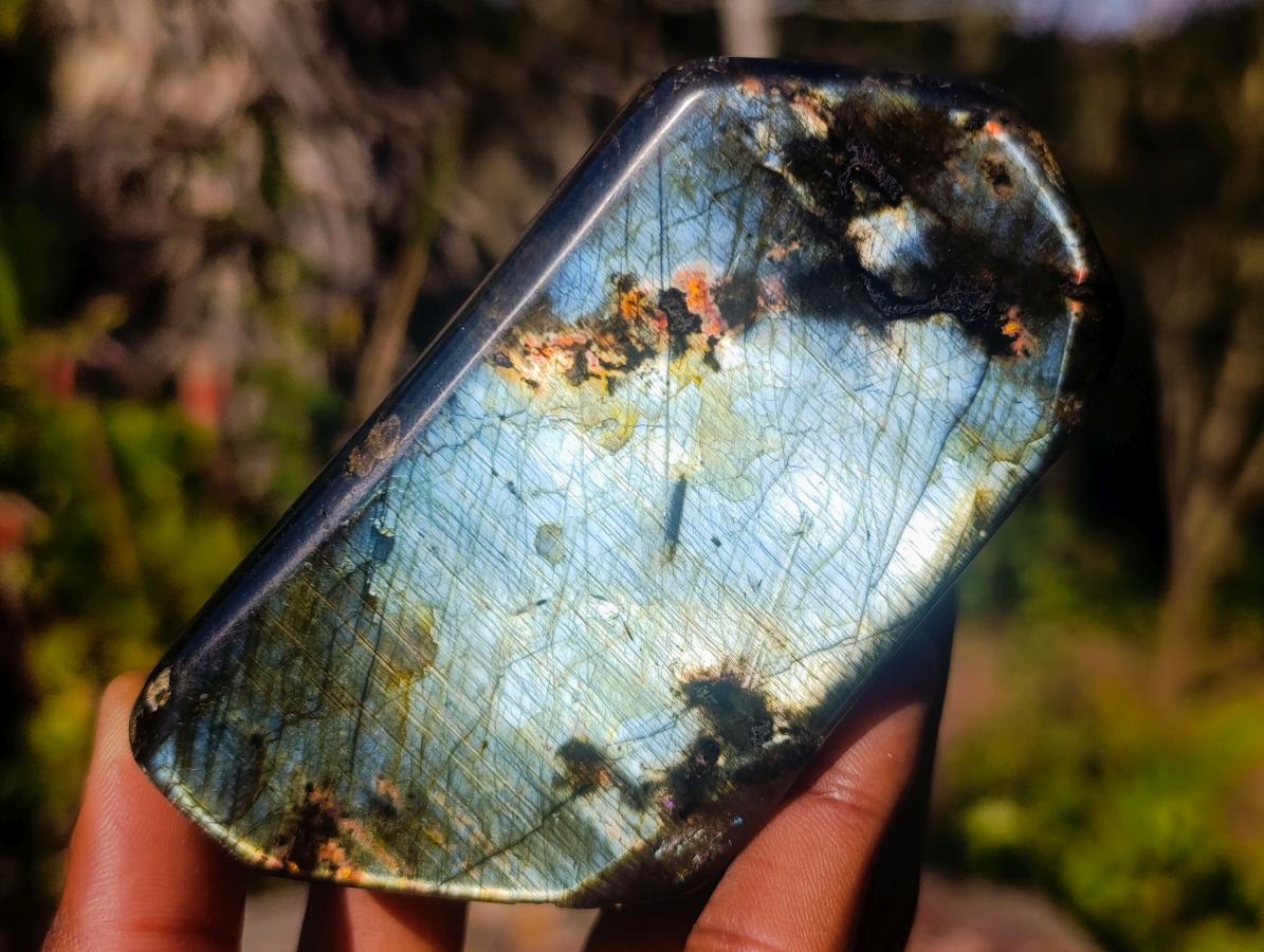 Polished Rare Labradorite Standing Display Pieces x 6 From Madagascar - Toprock Gemstones and Minerals 
