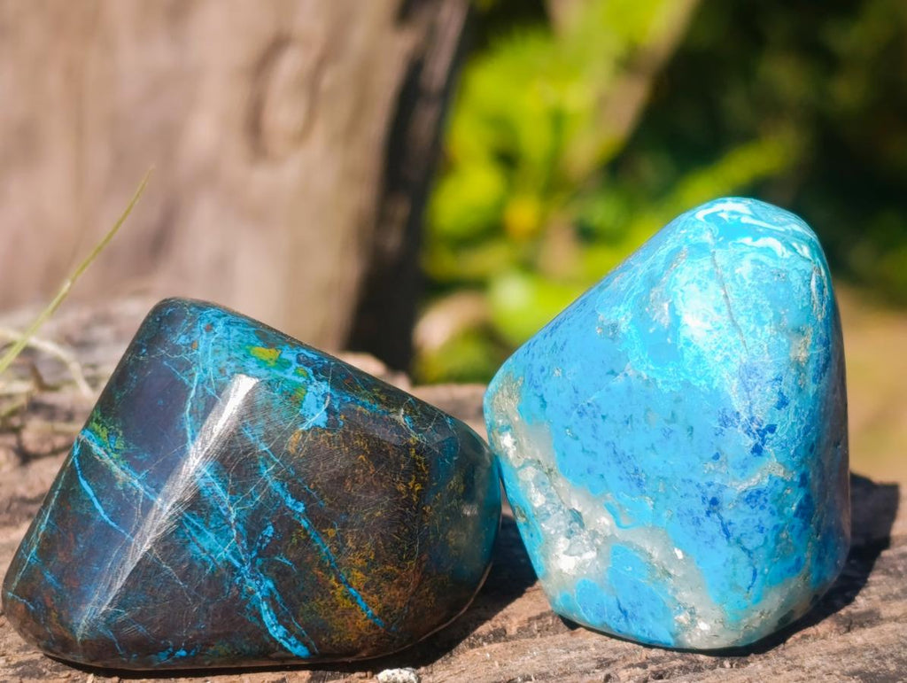 Polished Shattuckite Free Forms x 6 From Kaokoveld, Namibia - Toprock Gemstones and Minerals 