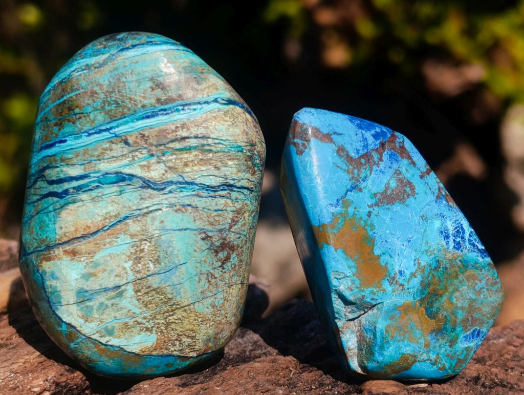 Polished Shattuckite Free Forms x 6 From Kaokoveld, Namibia - Toprock Gemstones and Minerals 