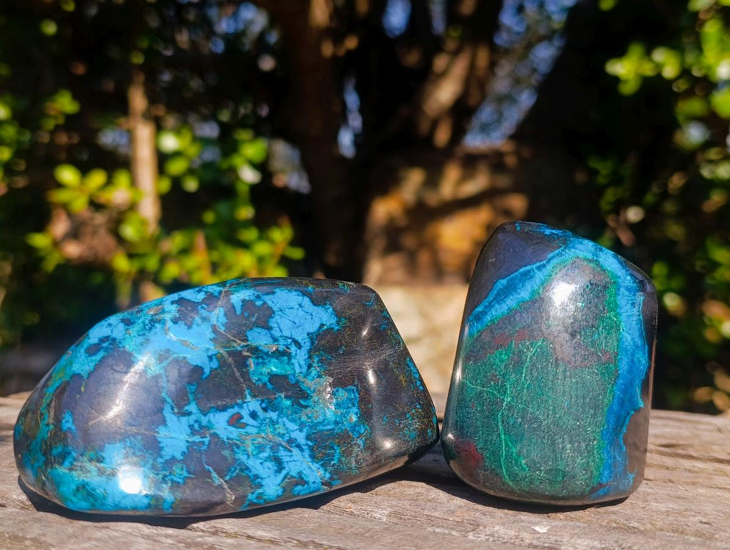 Polished Shattuckite Free Forms x 6 From Kaokoveld, Namibia - Toprock Gemstones and Minerals 