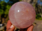 Polished Gemmy Star Rose Quartz Spheres x 3 From Madagascar