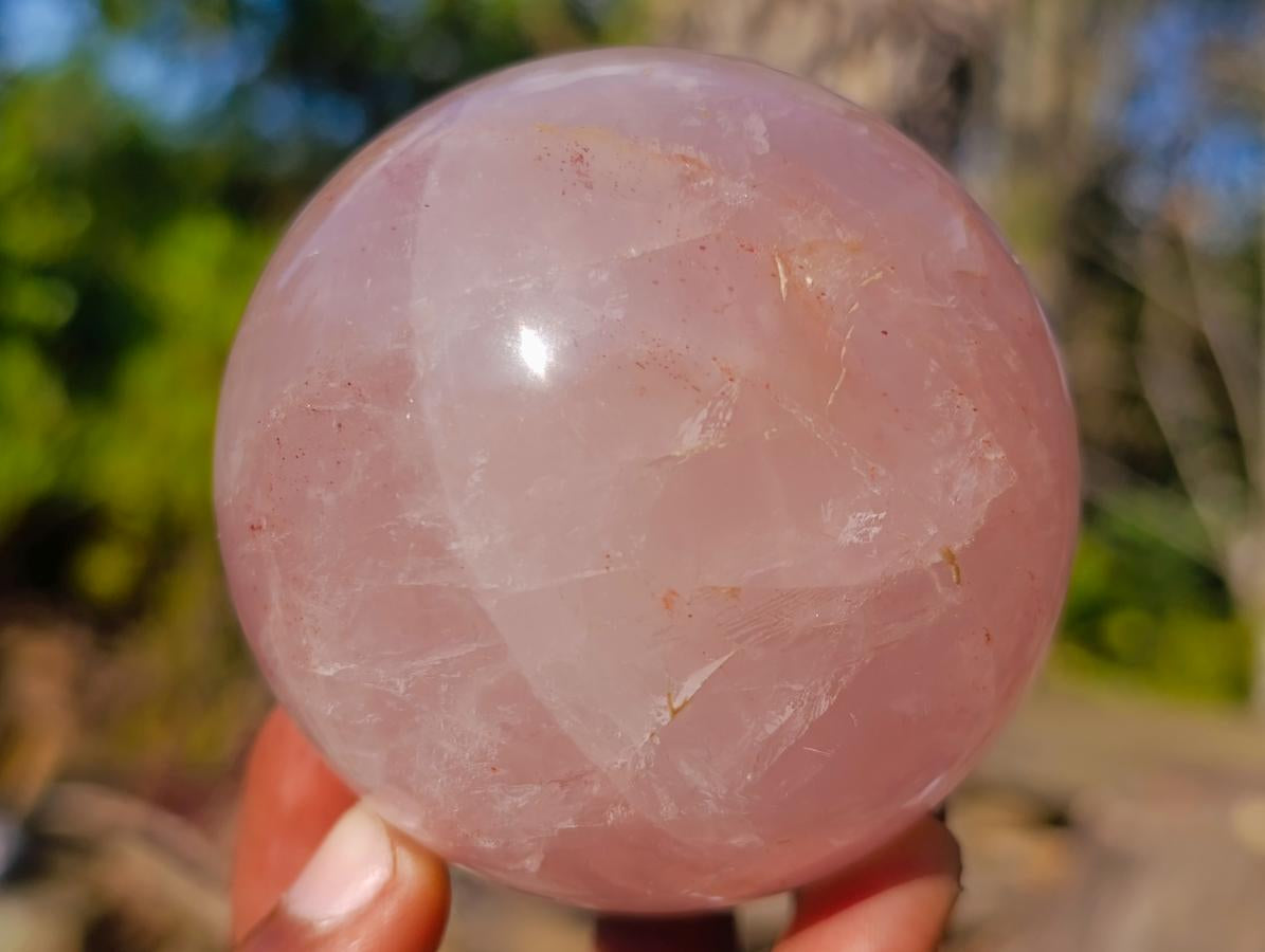 Polished Gemmy Star Rose Quartz Spheres x 3 From Madagascar