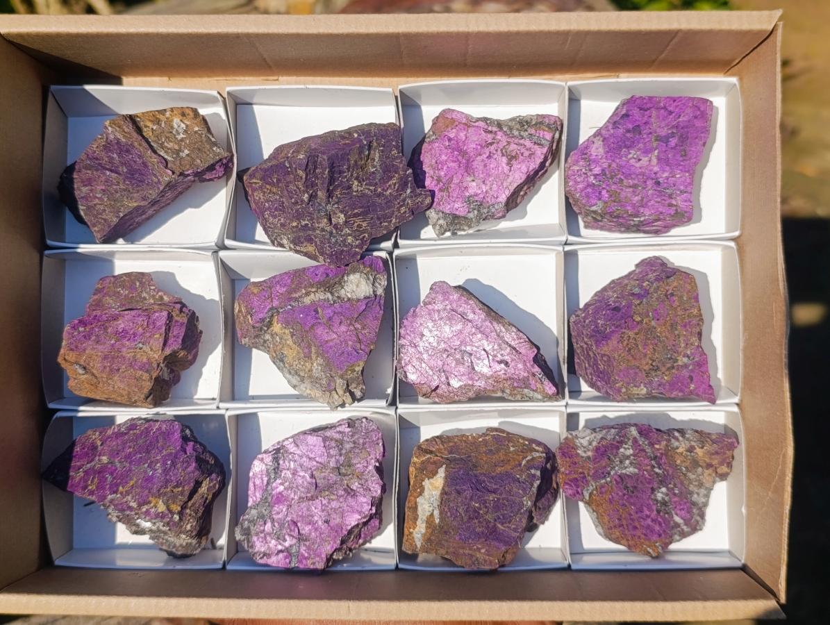 Natural Metallic Cobbed Purpurite Specimens x 12 From Erongo, Namibia - Toprock Gemstones and Minerals 