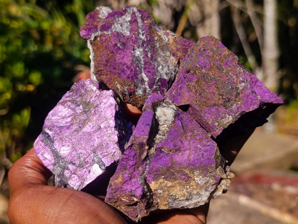 Natural Metallic Cobbed Purpurite Specimens x 12 From Erongo, Namibia - Toprock Gemstones and Minerals 