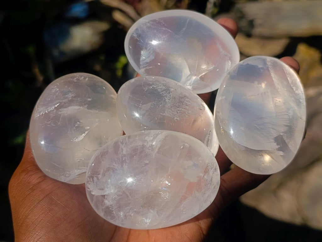 Polished Rock Crystal Galets x 12 From Amoron’i Mania, Madagascar - Toprock Gemstones and Minerals 