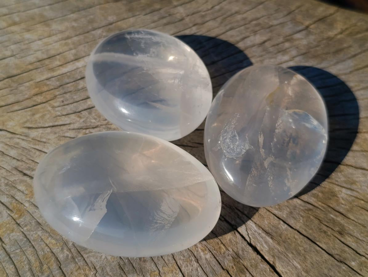 Polished Rock Crystal Galets x 12 From Amoron’i Mania, Madagascar - Toprock Gemstones and Minerals 