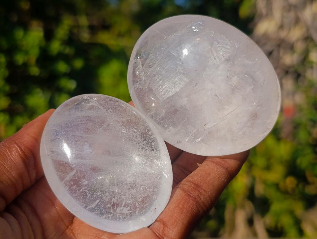 Polished Rock Crystal Galets x 12 From Amoron’i Mania, Madagascar - Toprock Gemstones and Minerals 