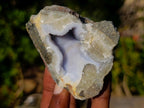 Polished On One Side Blue Lace Agate Geodes x 12 From Nsanje, Malawi - Toprock Gemstones and Minerals 