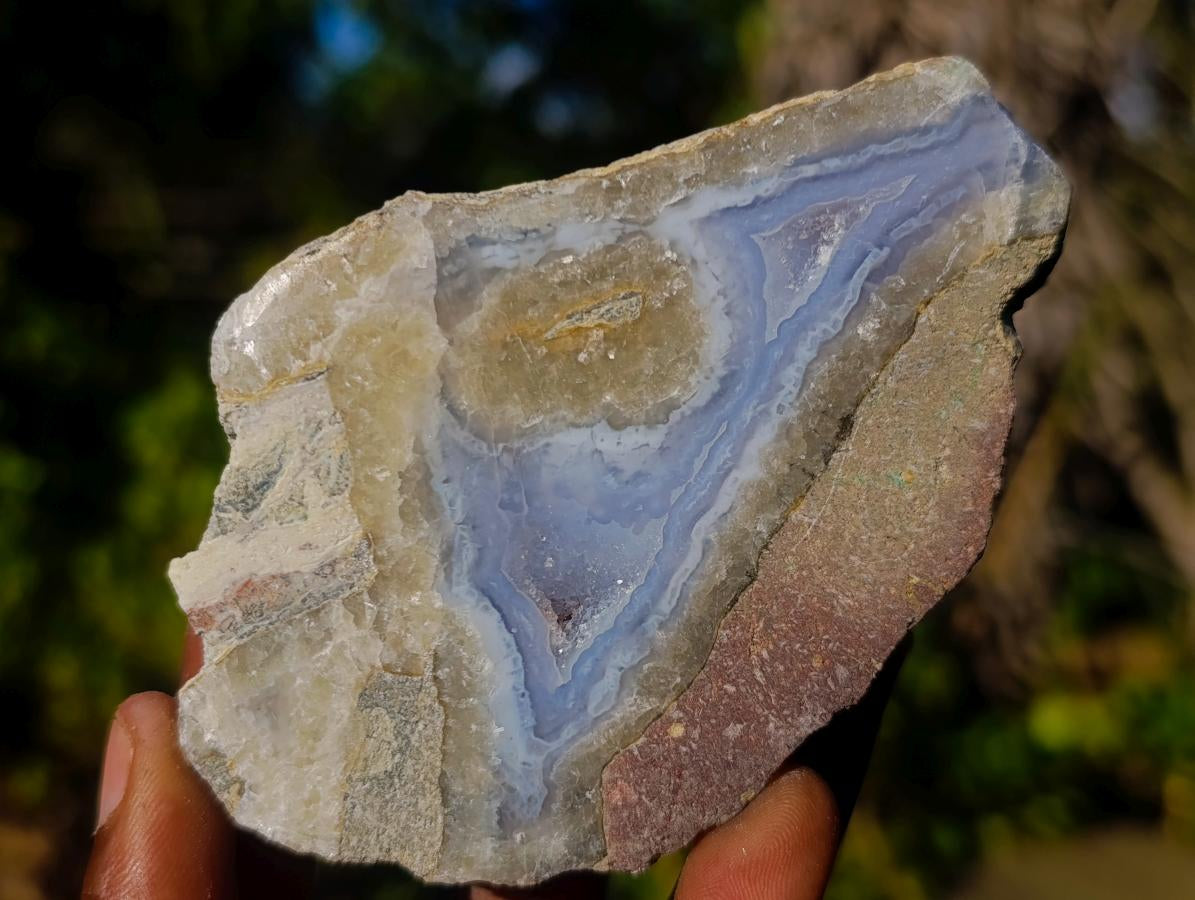 Polished On One Side Blue Lace Agate Geodes x 12 From Nsanje, Malawi - Toprock Gemstones and Minerals 