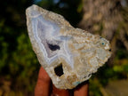 Polished On One Side Blue Lace Agate Geodes x 12 From Nsanje, Malawi - Toprock Gemstones and Minerals 