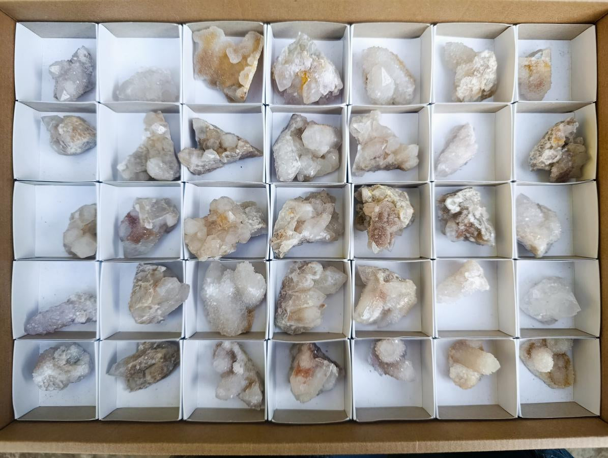 Natural White Spirit Quartz Crystal Clusters x 35 From Boekenhouthoek, South Africa - Toprock Gemstones and Minerals 