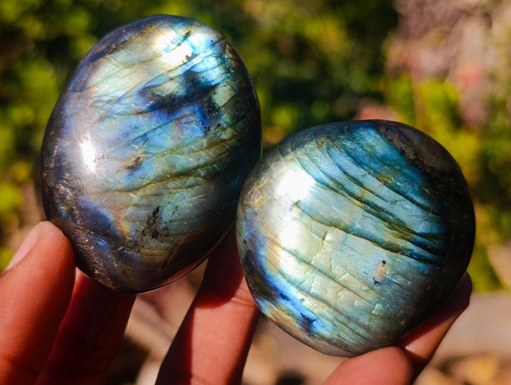Polished Labradorite Palm Stones x 24 From Madagascar - Toprock Gemstones and Minerals 
