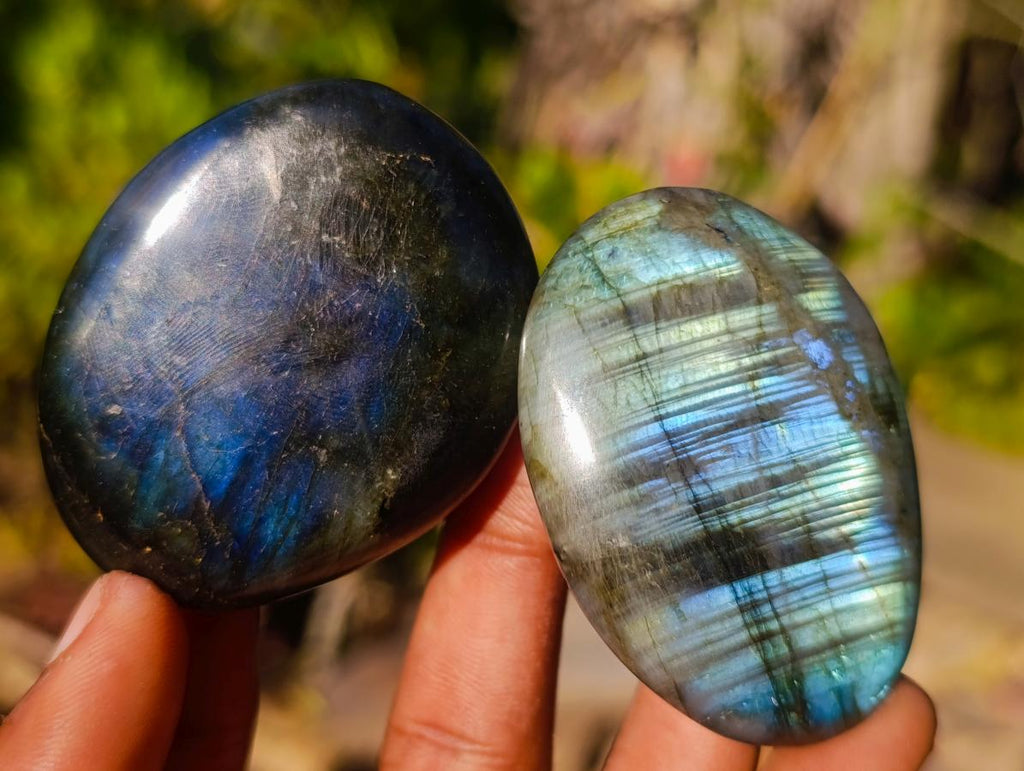 Polished Labradorite Palm Stones x 24 From Madagascar - Toprock Gemstones and Minerals 