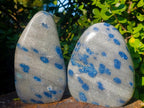 Polished Blue Spotted Spinel in Quartz Standing Display Pieces x 2 From Madagascar - Toprock Gemstones and Minerals 