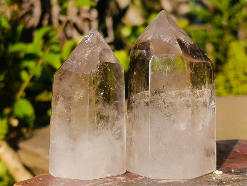 Natural Wispy Phantom Smokey Quartz Crystals x 6 From Erongo, Namibia - Toprock Gemstones and Minerals 