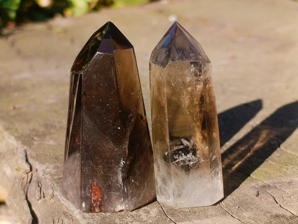 Natural Wispy Phantom Smokey Quartz Crystals x 6 From Erongo, Namibia - Toprock Gemstones and Minerals 
