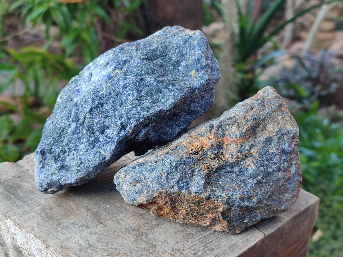 Natural Cobbed Blue Iolite "Water Sapphire" Specimens x 4 From Madagascar - Toprock Gemstones and Minerals 