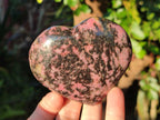 Polished Rhodonite Gemstone Hearts x 4 From Ambindavato, Madagascar - Toprock Gemstones and Minerals 
