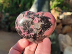 Polished Rhodonite Gemstone Hearts x 4 From Ambindavato, Madagascar - Toprock Gemstones and Minerals 