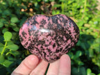Polished Rhodonite Gemstone Hearts x 4 From Ambindavato, Madagascar - Toprock Gemstones and Minerals 