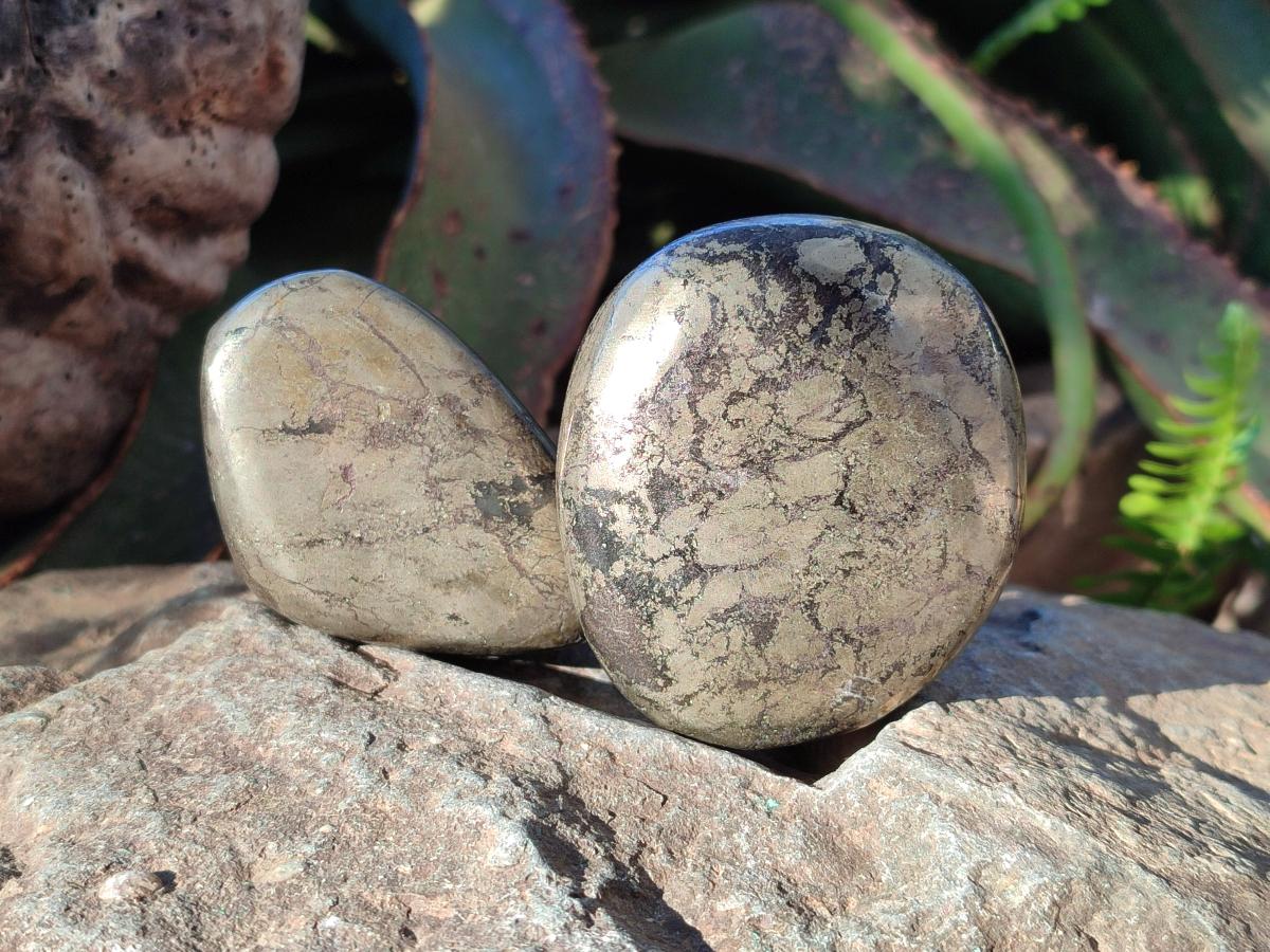 Polished Basalt Pharaoh Stone Galets x 6 From Iron Duke Mine, Zimbabwe - Toprock Gemstones and Minerals 