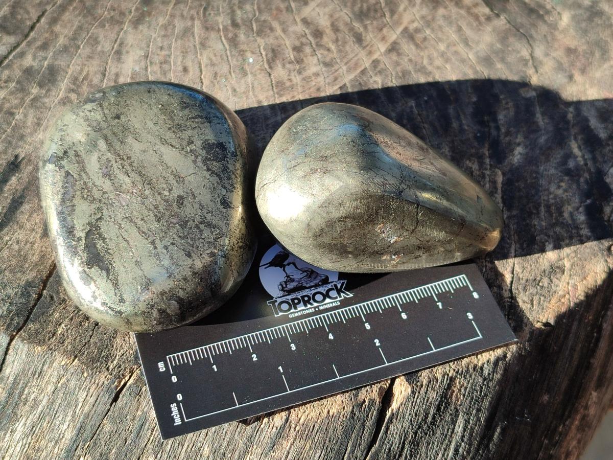 Polished Basalt Pharaoh Stone Galets x 6 From Iron Duke Mine, Zimbabwe - Toprock Gemstones and Minerals 