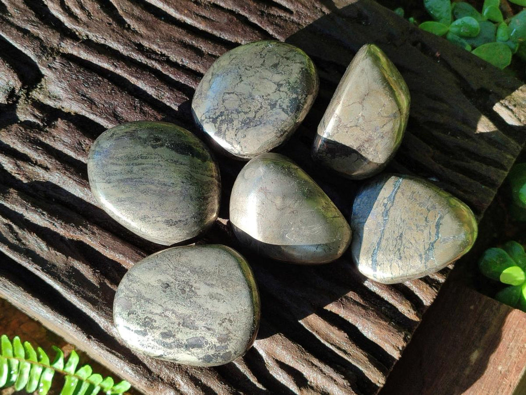 Polished Basalt Pharaoh Stone Galets x 6 From Iron Duke Mine, Zimbabwe - Toprock Gemstones and Minerals 