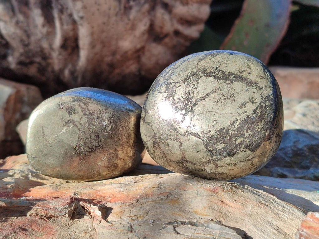 Polished Basalt Pharaoh Stone Galets x 6 From Iron Duke Mine, Zimbabwe - Toprock Gemstones and Minerals 