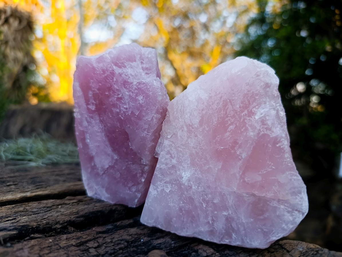 Natural Cobbed Rose Quartz Specimens x 12 From Northern Cape, South Africa - Toprock Gemstones and Minerals 