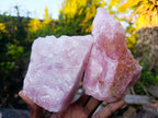 Natural Cobbed Rose Quartz Specimens x 12 From Northern Cape, South Africa - Toprock Gemstones and Minerals 