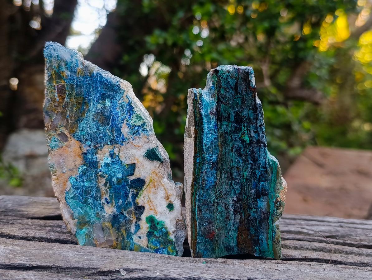 Polished One Side Shattuckite Slices x 12 From Kaokoveld, Namibia - Toprock Gemstones and Minerals 