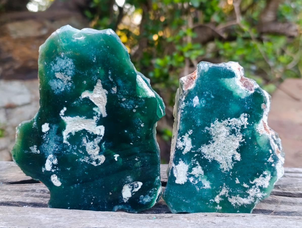 Polished On One Side Mtorolite Chrysoprase Plates x 12 From Mutorashanga, Zimbabwe - Toprock Gemstones and Minerals 