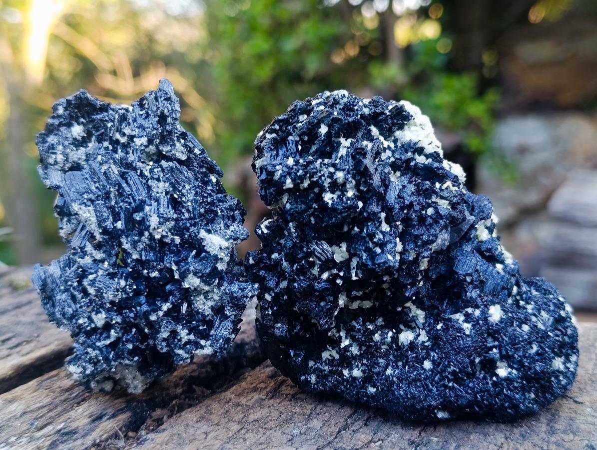 Natural Schorl Black Tourmaline Crystal Specimens x 6 From Erongo, Namibia - Toprock Gemstones and Minerals 