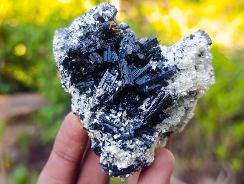 Natural Schorl Black Tourmaline Crystal Specimens x 6 From Erongo, Namibia - Toprock Gemstones and Minerals 