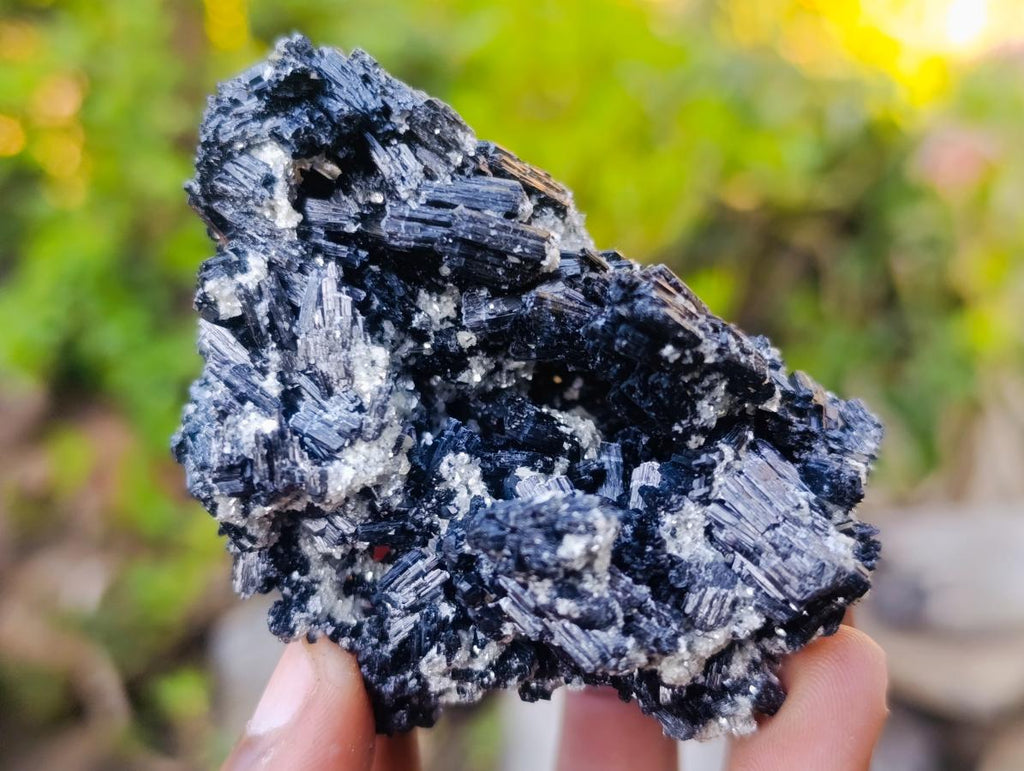 Natural Schorl Black Tourmaline Crystal Specimens x 6 From Erongo, Namibia - Toprock Gemstones and Minerals 