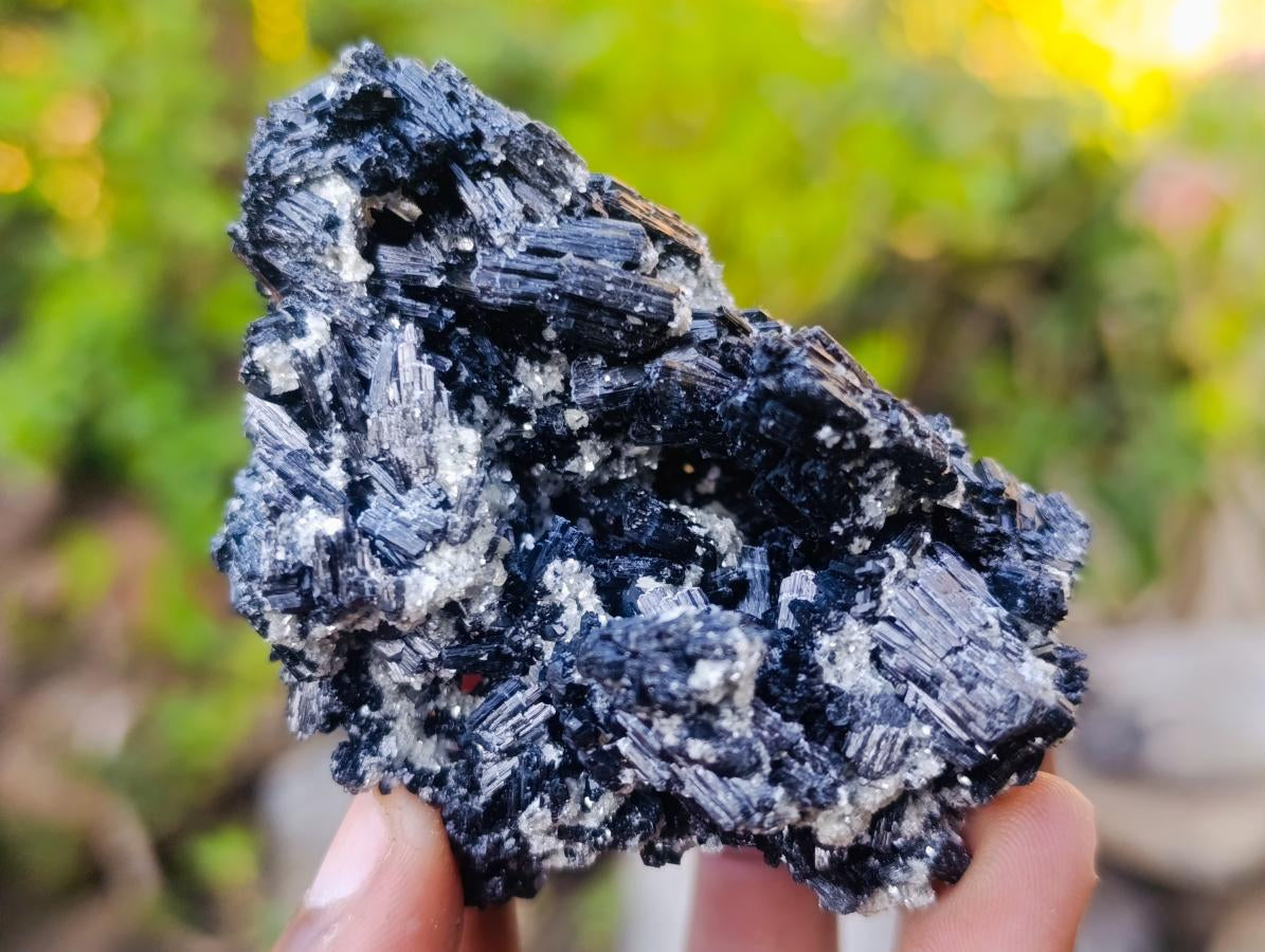 Natural Schorl Black Tourmaline Crystal Specimens x 6 From Erongo, Namibia - Toprock Gemstones and Minerals 
