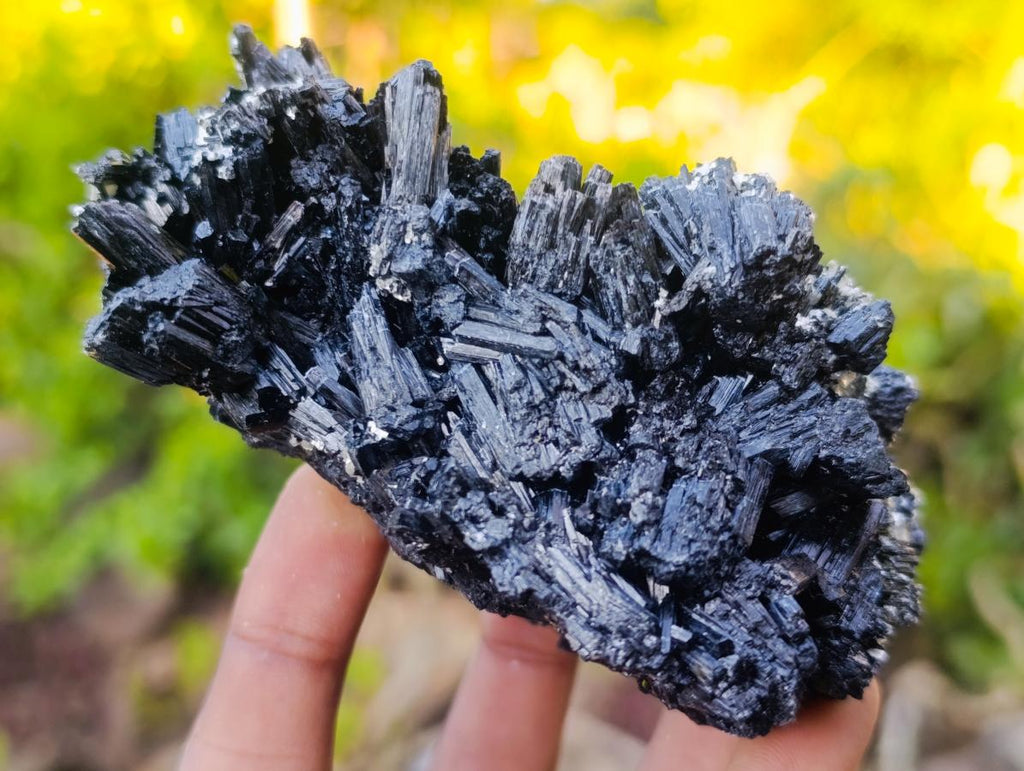 Natural Schorl Black Tourmaline Crystal Specimens x 6 From Erongo, Namibia - Toprock Gemstones and Minerals 