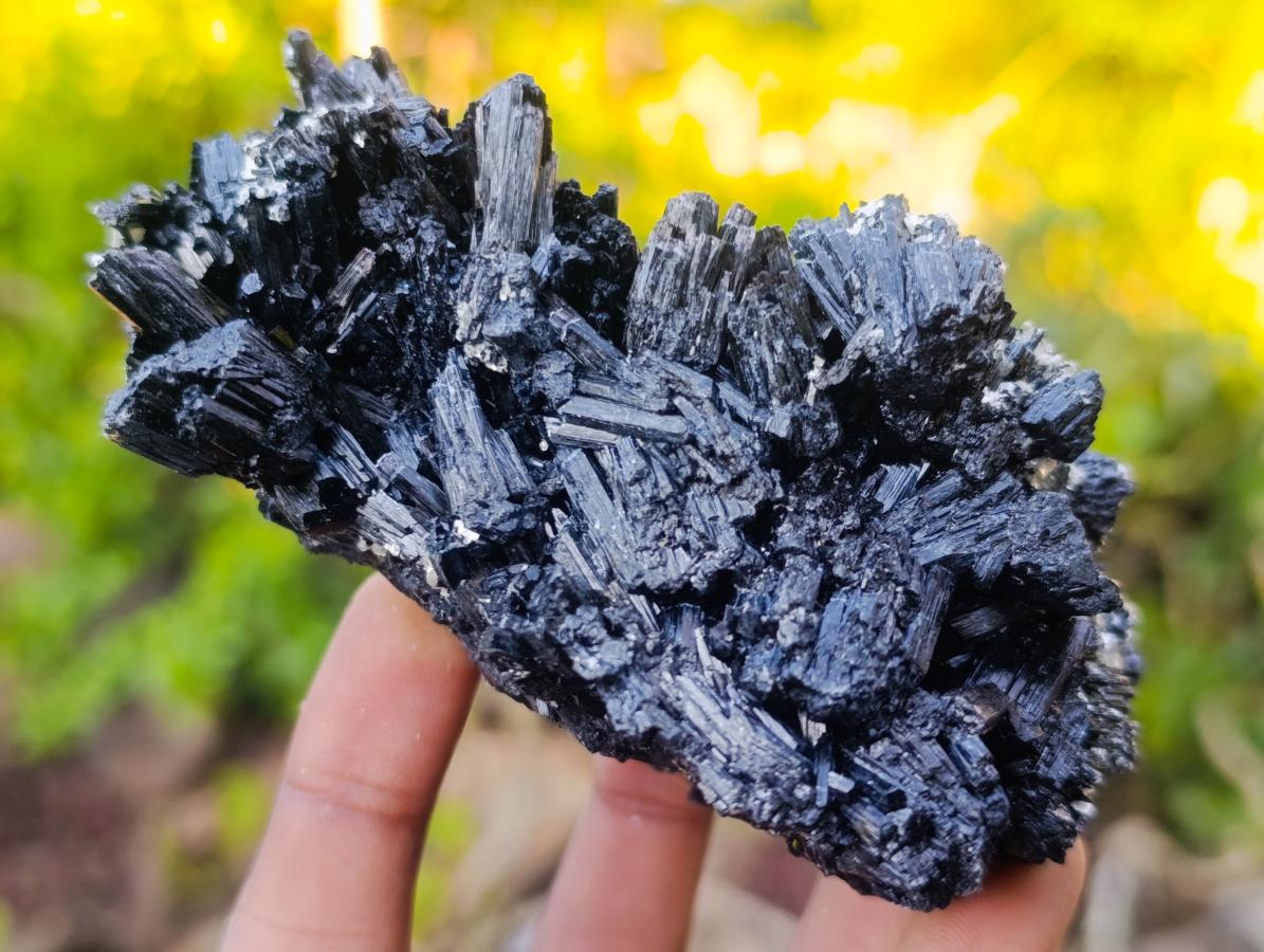 Natural Schorl Black Tourmaline Crystal Specimens x 6 From Erongo, Namibia - Toprock Gemstones and Minerals 