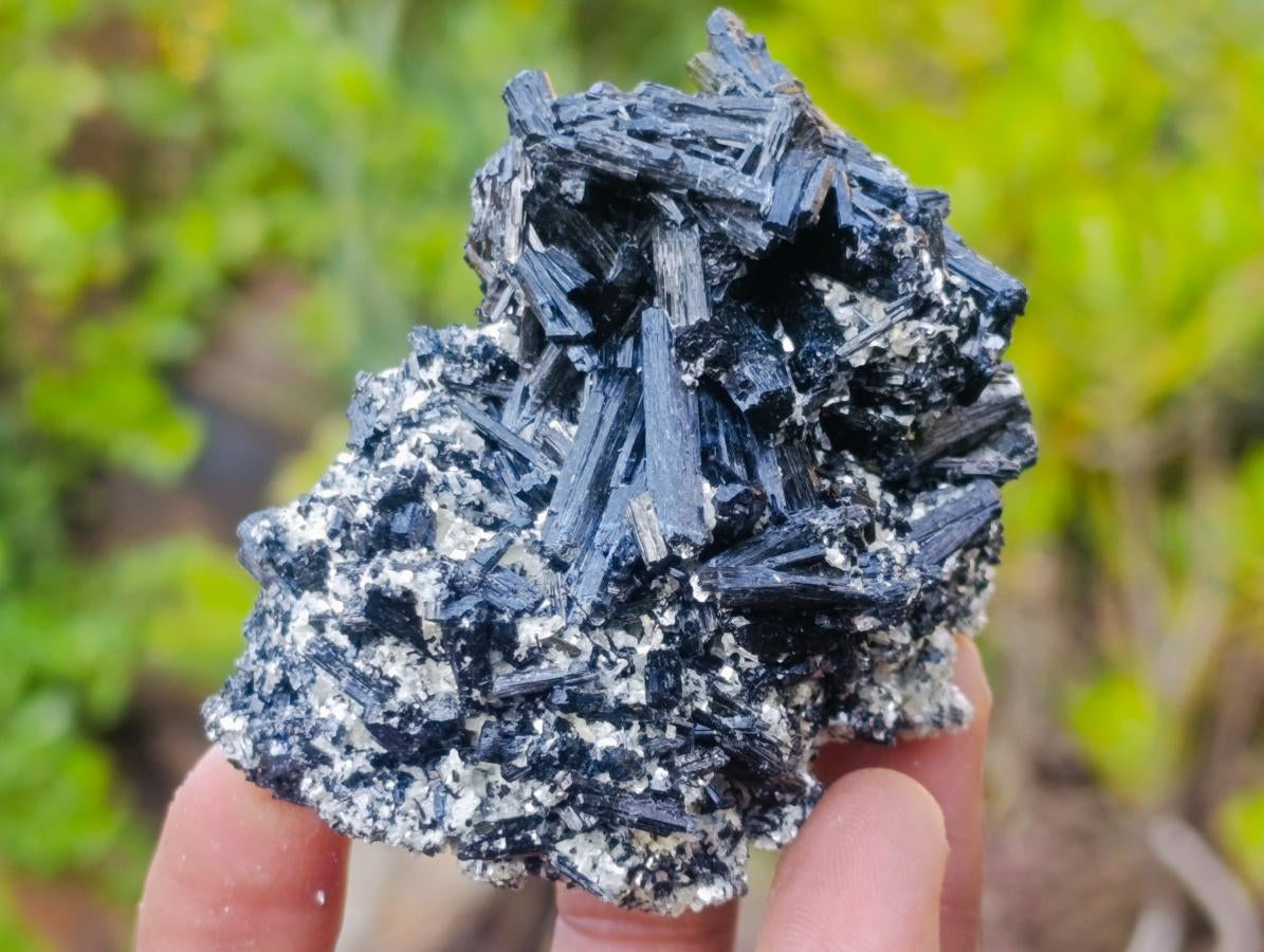 Natural Schorl Black Tourmaline Crystal Specimens x 6 From Erongo, Namibia - Toprock Gemstones and Minerals 